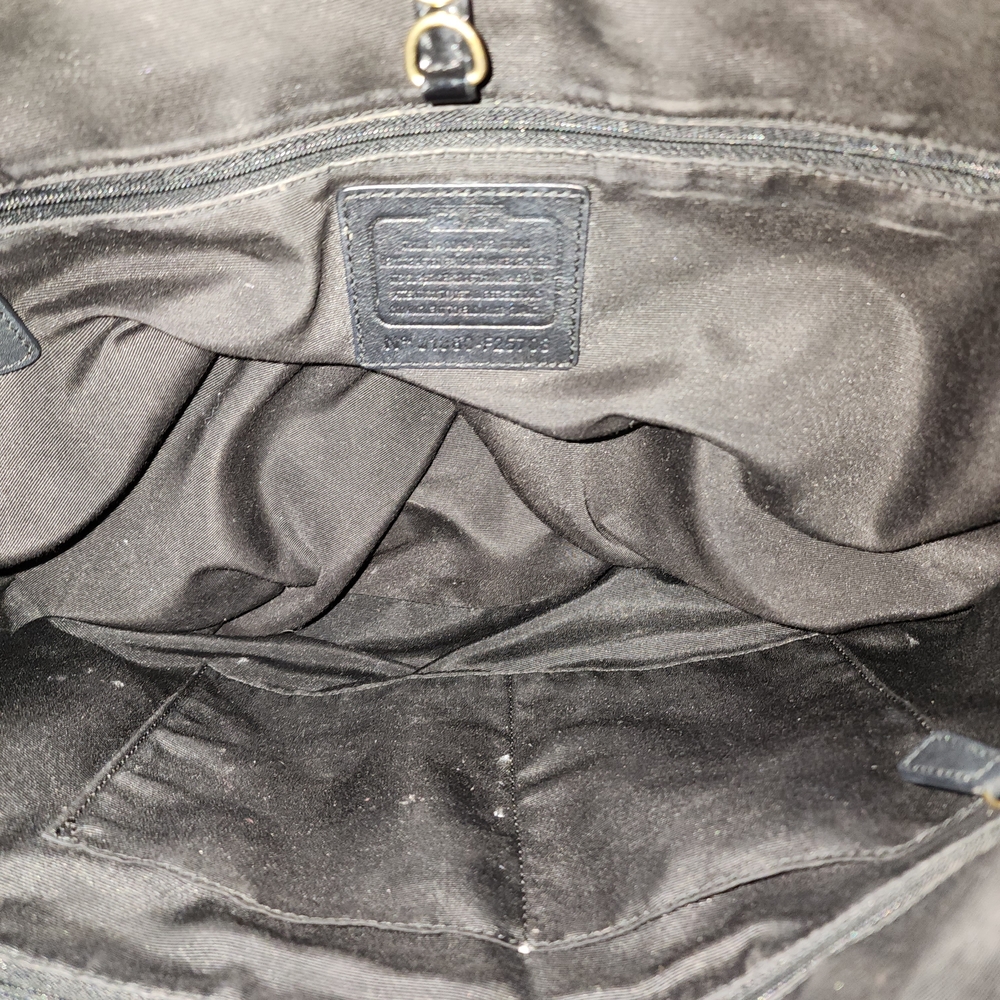 Coach Peyton Op Art Black Patent Leather Tote - Picture 4 of 16